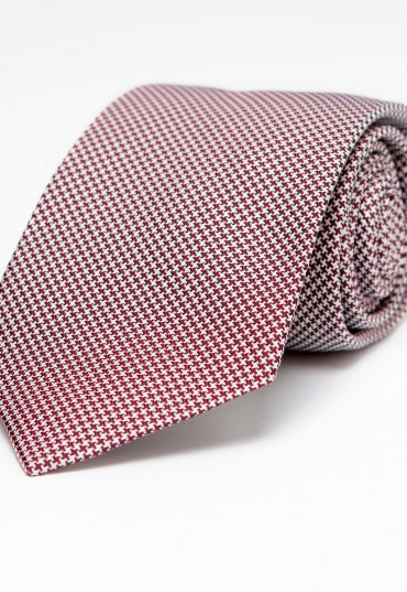 Richard Anderson Crimson Dogtooth Silk Tie