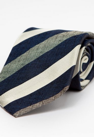 Richard Anderson Navy and Silver Silk Club Style Tie