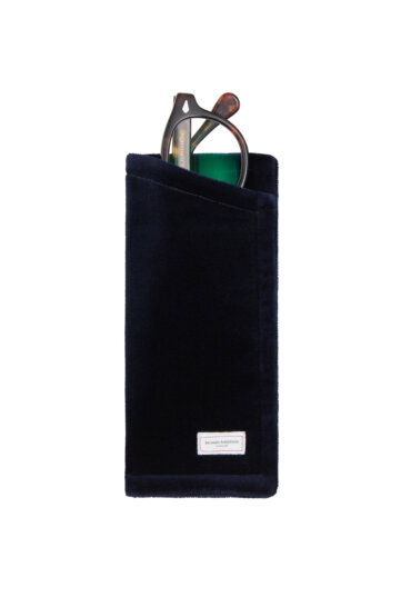 NAVY VELVET GLASSES CASE