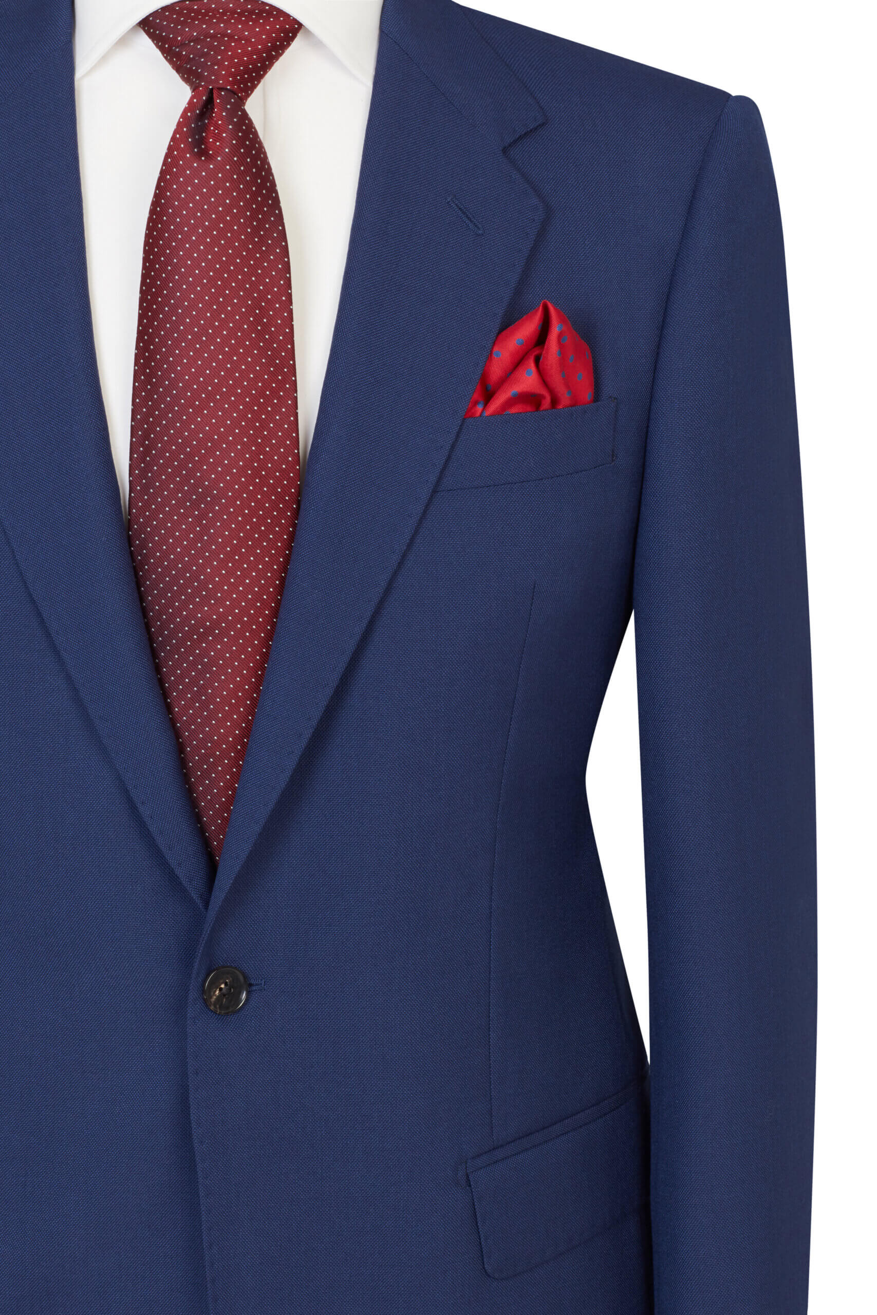 Single-Breasted Mid-Blue Plain Weave Coat and Trousers - Richard